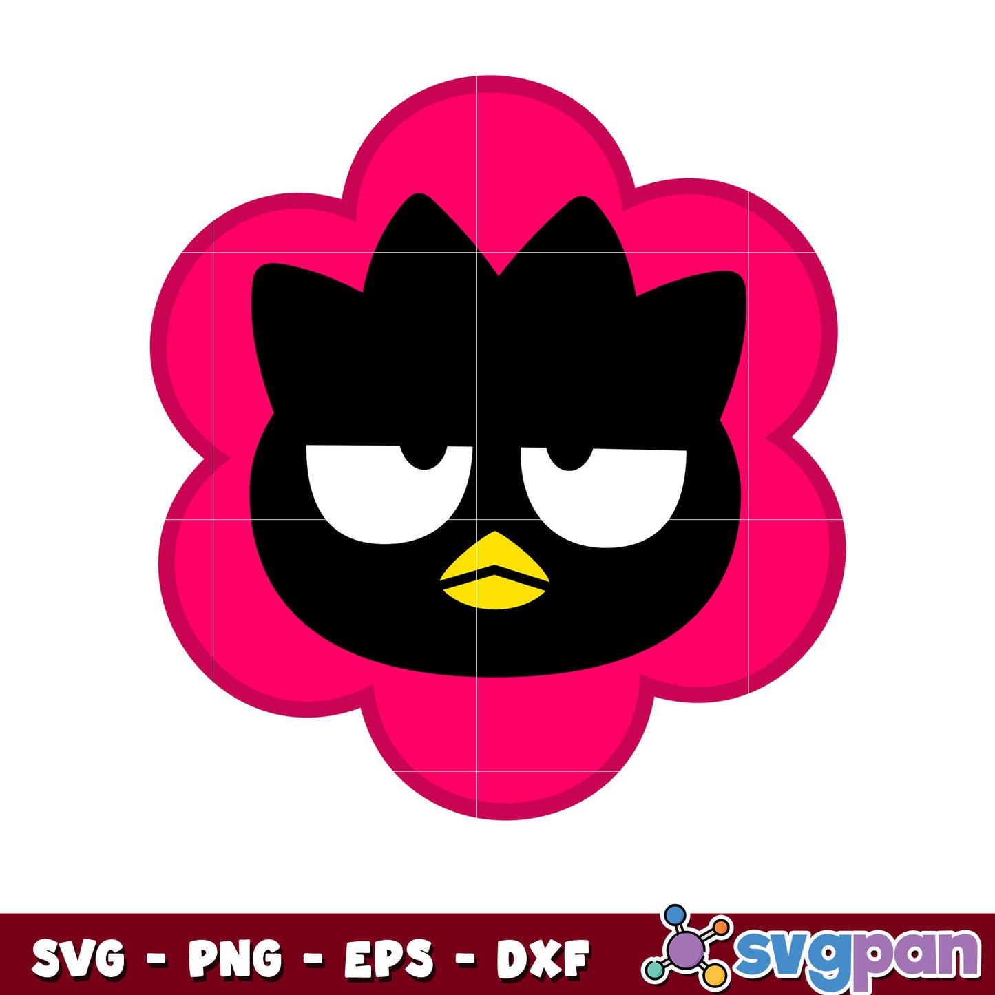 Badtz maru face flower design svg, sanrio characters badtz maru​ svg