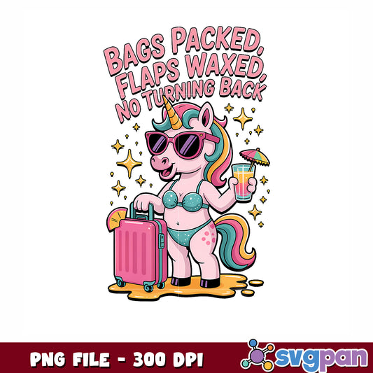 Bags packed flap waxed png, funny travel quote png, cheeky saying png