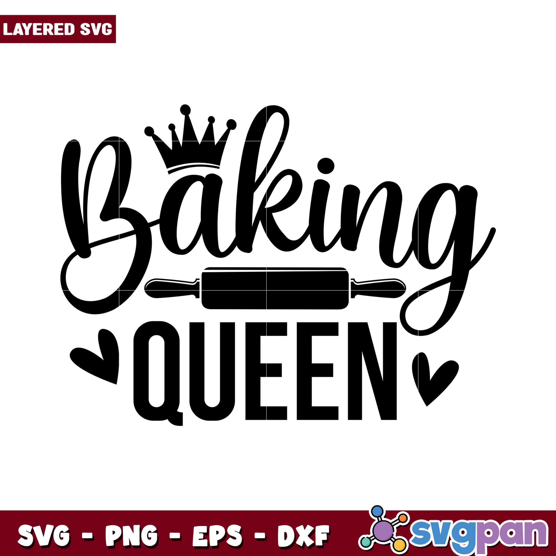 Baking Queen SVG Design for Crafters, Perfect for Kitchen Decor