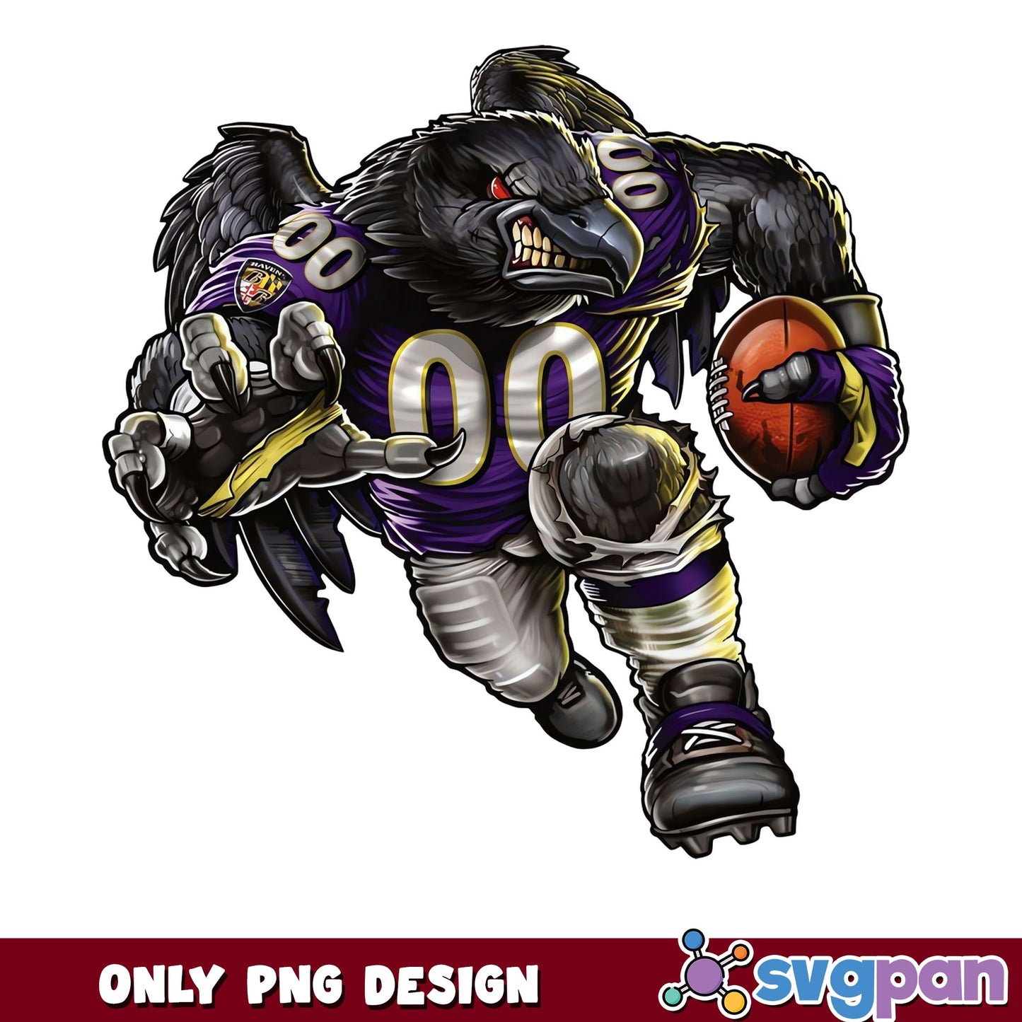 Baltimore Ravens Mascot PNG, Ravens Football Player PNG, NFL PNG