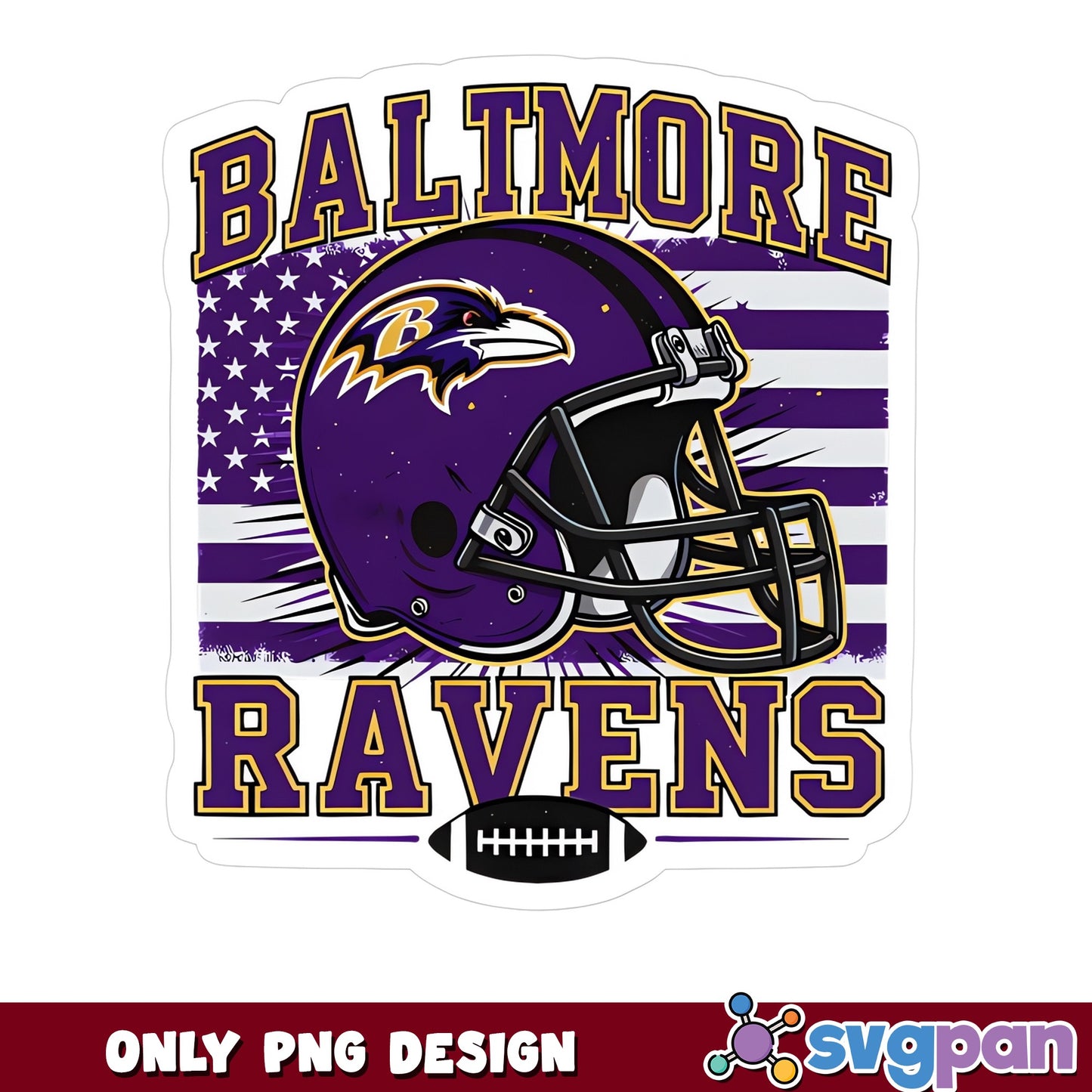Baltimore Ravens PNG, NFL Football American Flag PNG, Ravens PNG