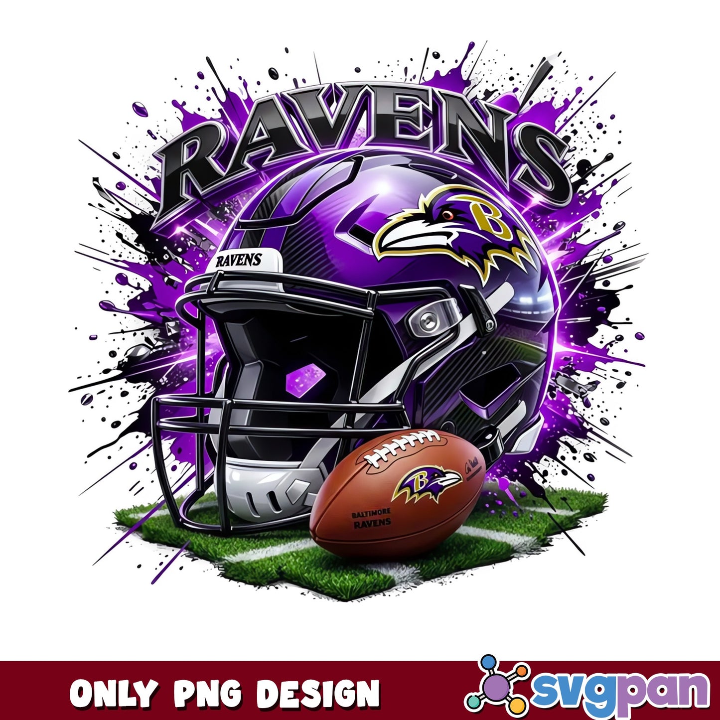 Baltimore Ravens PNG, Ravens Football Helmet Design, NFL PNG