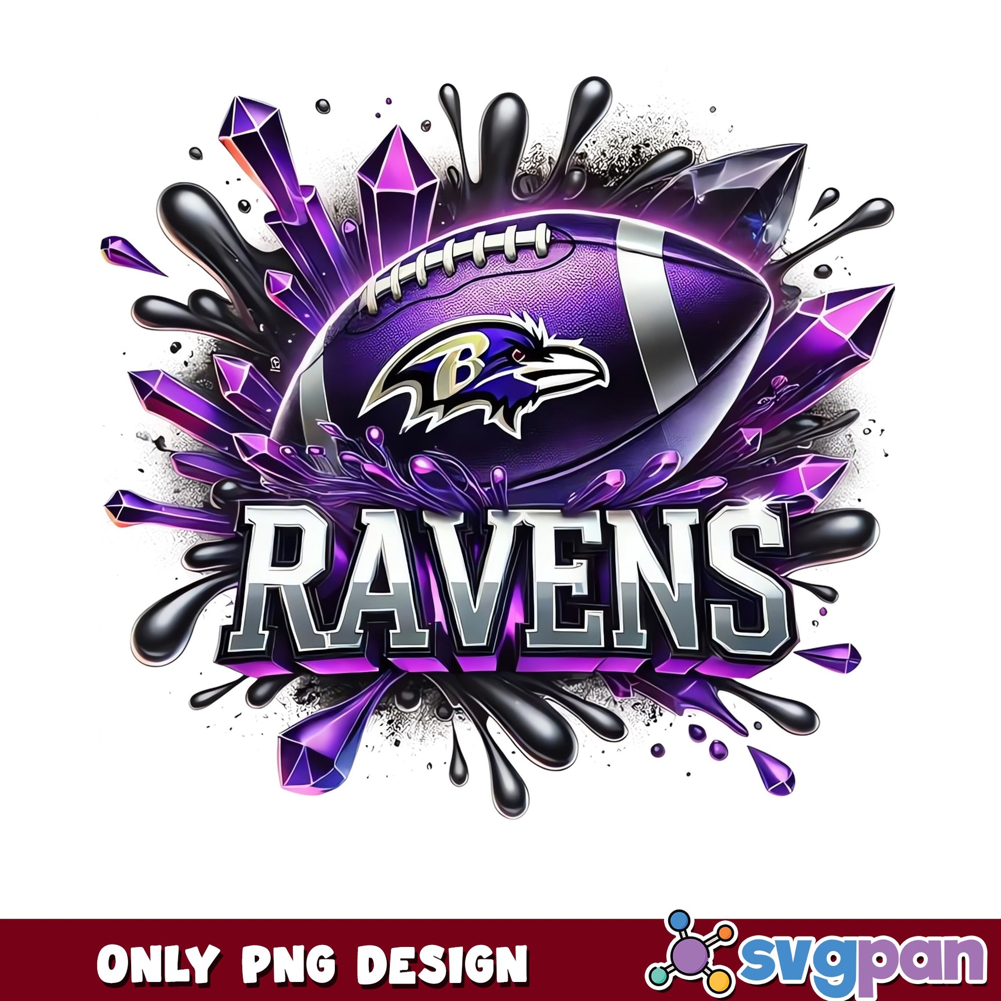 Baltimore Ravens PNG, Ravens Football Sublimation, NFL Team PNG