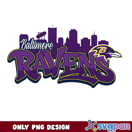 Baltimore Ravens Skyline PNG, Ravens Football PNG, NFL PNG