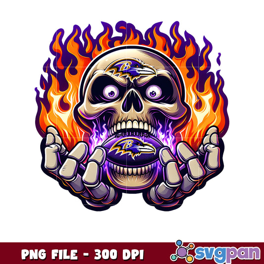 Baltimore ravens burning skull png, super bowl 2025 png, american football league png