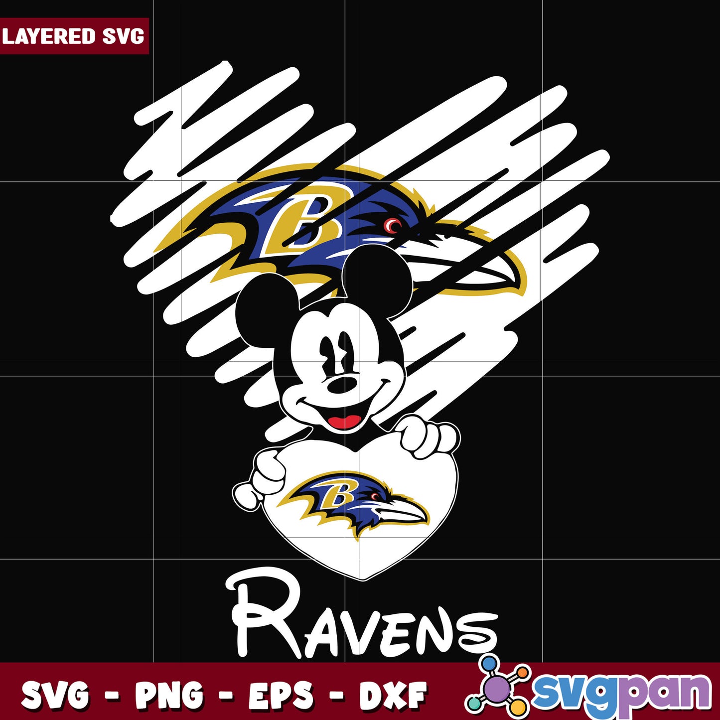 Baltimore ravens heart svg, nfl svg, national football league svg
