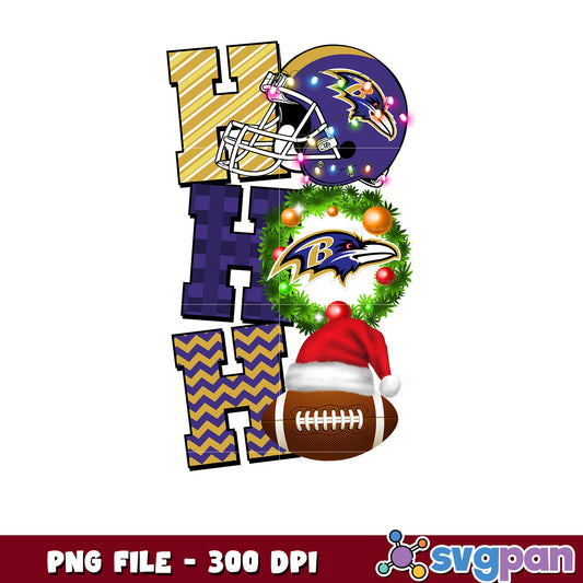 Baltimore ravens helmet hohoho png, nfl christmas games​ png, super bowl 2025