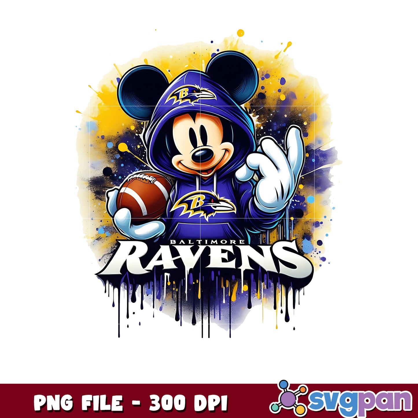 Baltimore ravens mickey mouse png, nfl png, nfl cartoon characters png