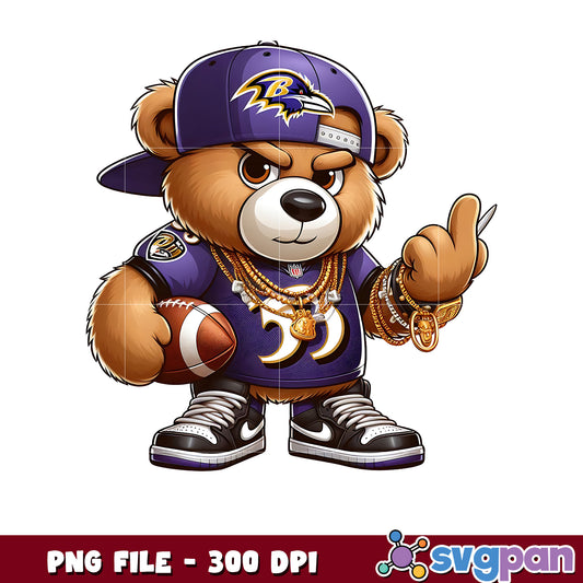 Baltimore ravens thug life bear png, nfl jerseys​ png, american rugby png