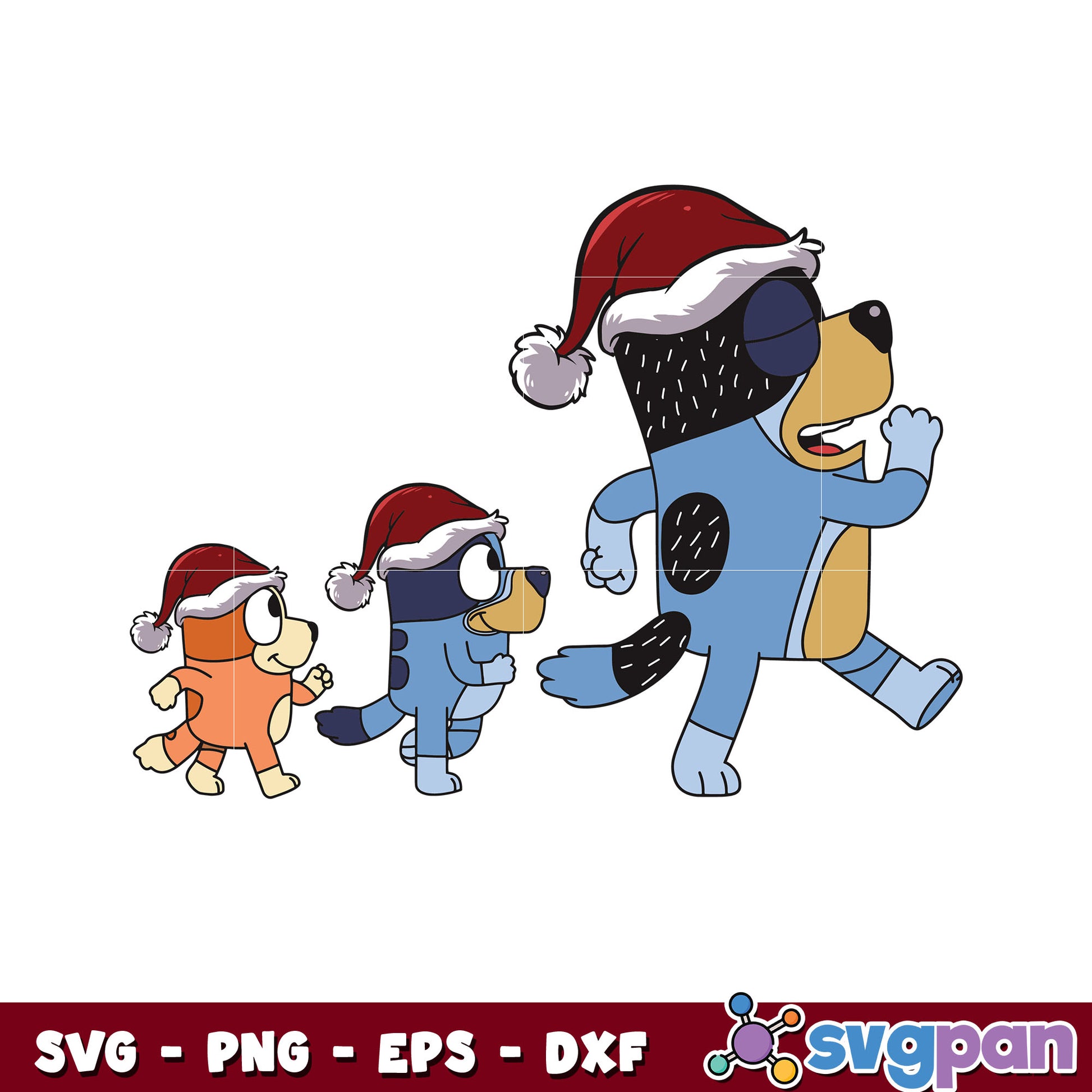 Banbit bluey family christmas svg, bluey christmas svg, bluey svg