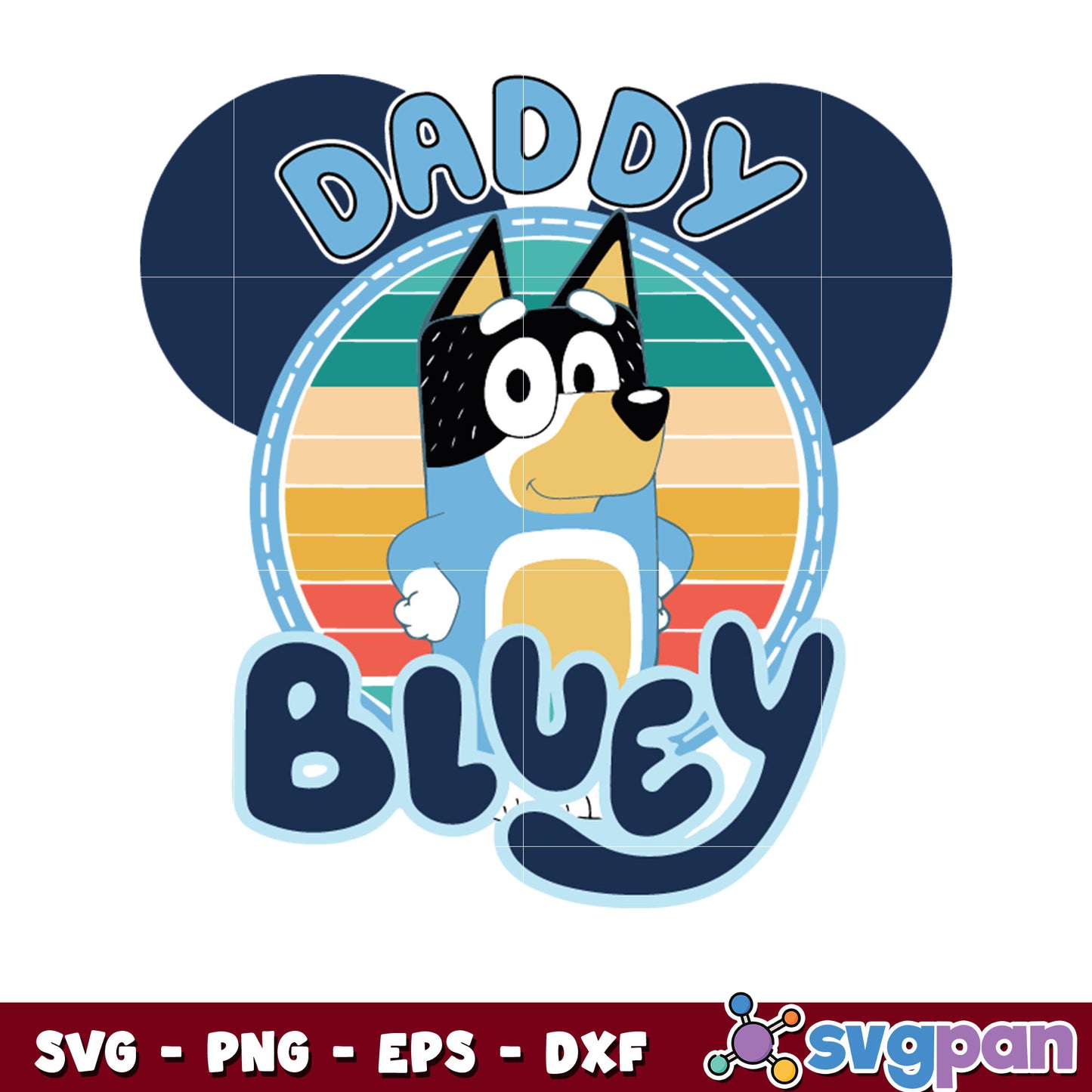 Banbit daddy bluey character design svg, bluey cartoon svg