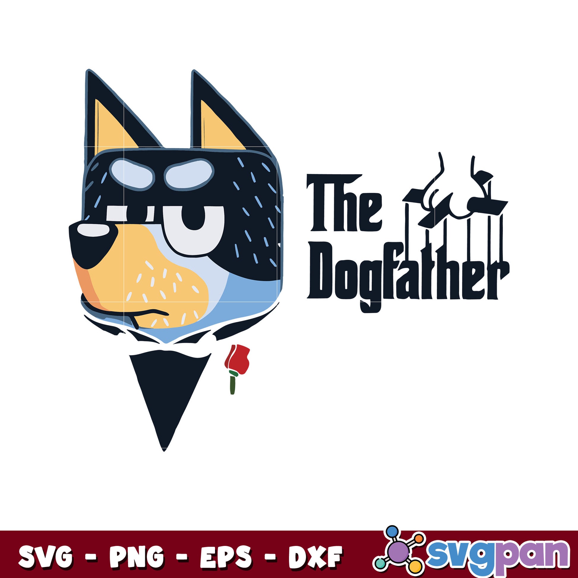 Banbit the dogfather bluey cartoon svg, bluey dad​ svg, bluey svg