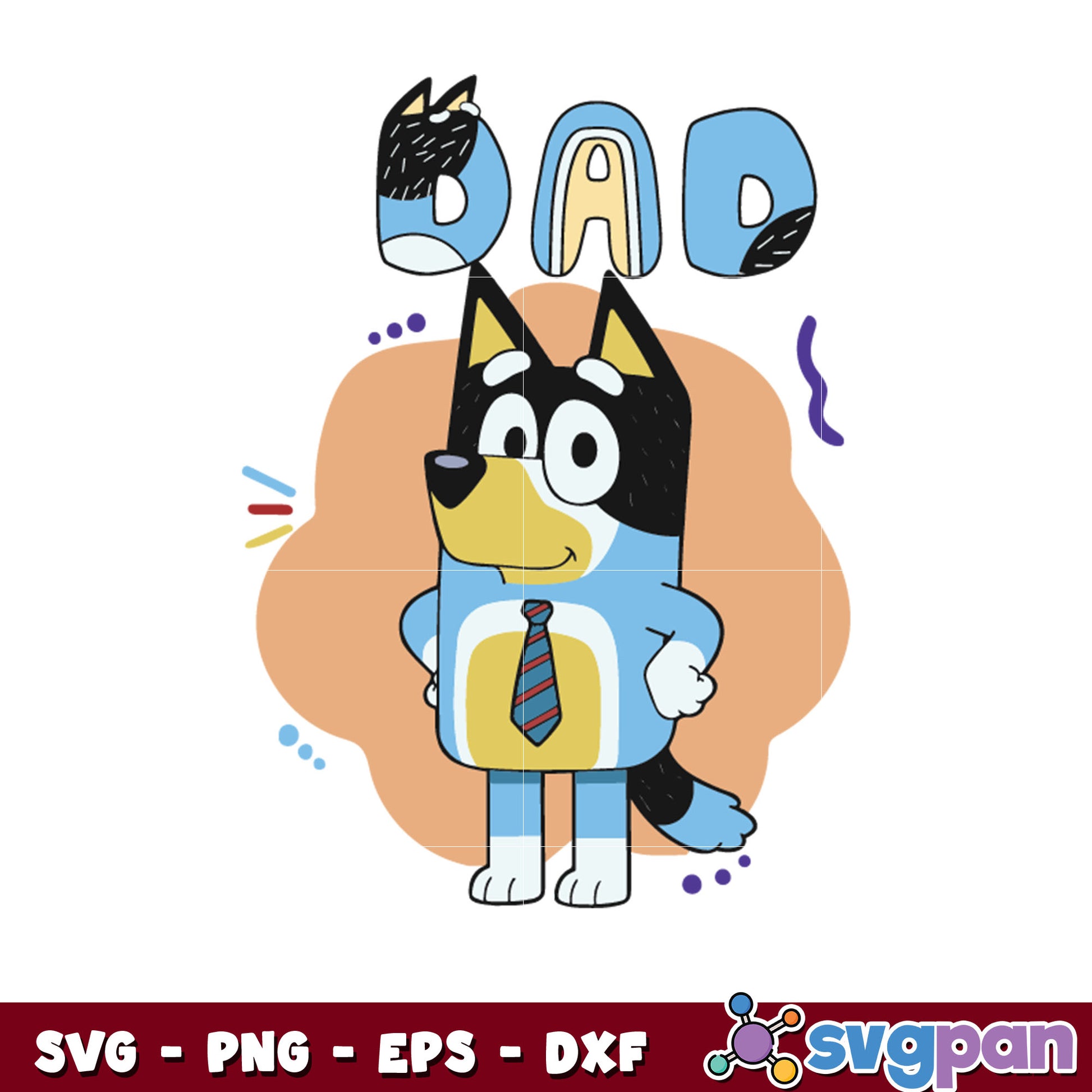 Bandit dad bluey character svg, characters in bluey​ svg, bluey svg'