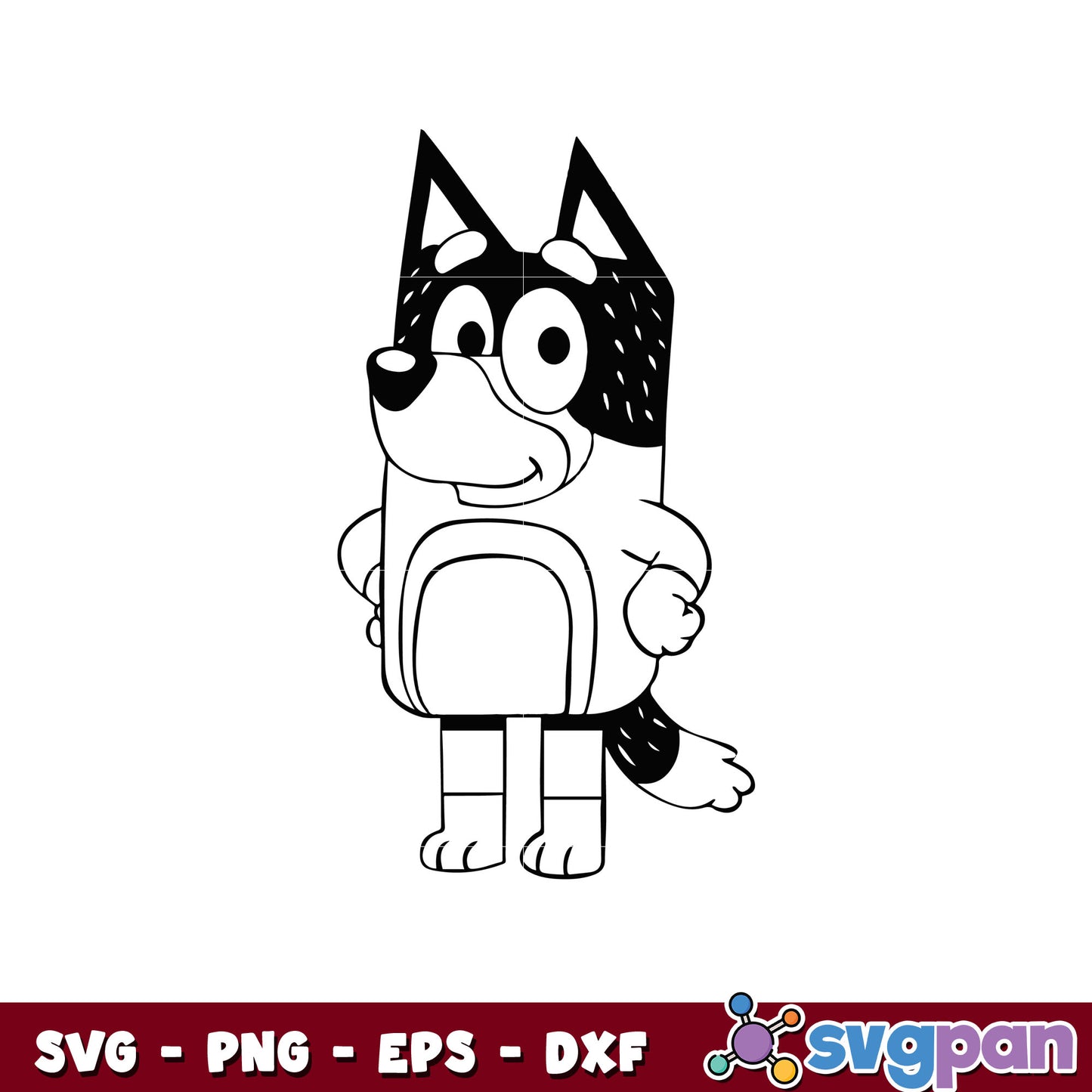 Bandit dad bluey dog outline svg, bluey outline svg, bluey dog svg