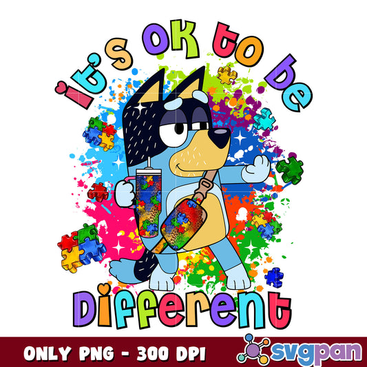 Bandit it's ok to be different png bundle, bluey family png, bluey dad png