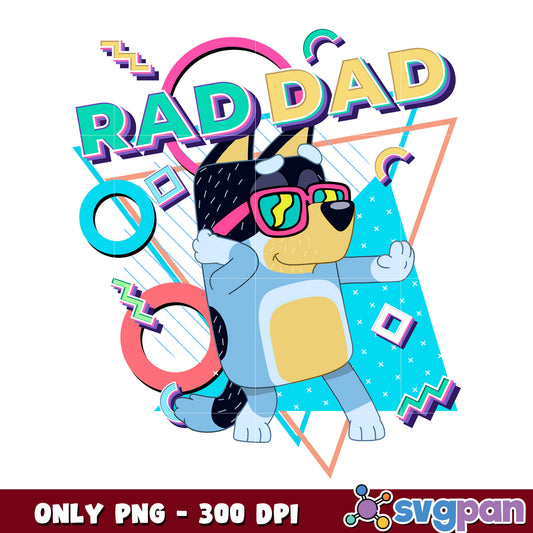 Bandit rad dad cartoon dog png bundle, bluey dog png, bluey dad png