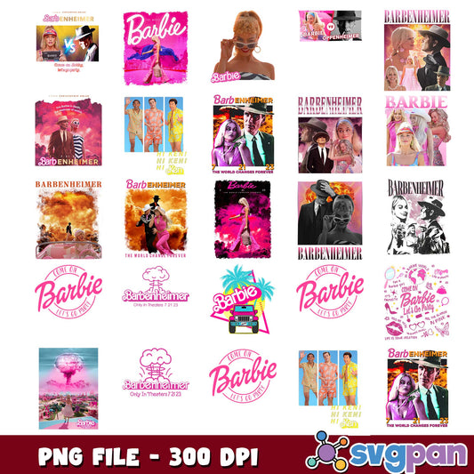 Barbenheimer poster png bundle