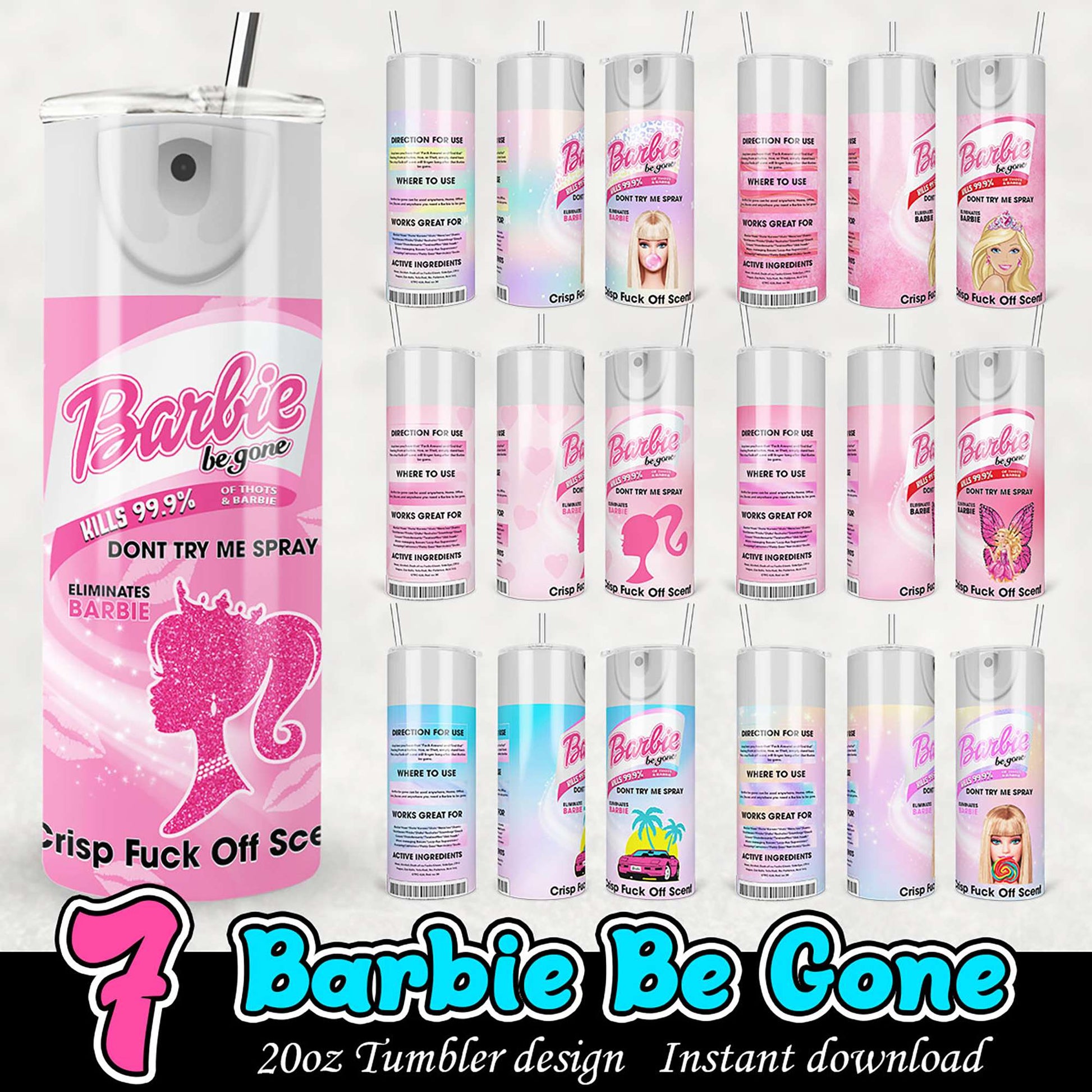 Barbie Be Gone 20oz Tumbler Bundle PNG