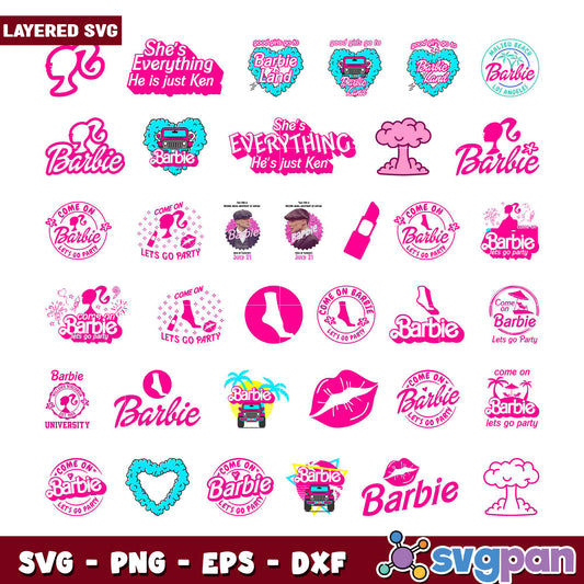 Barbie Bundle SVG Fun Party Designs for Crafts