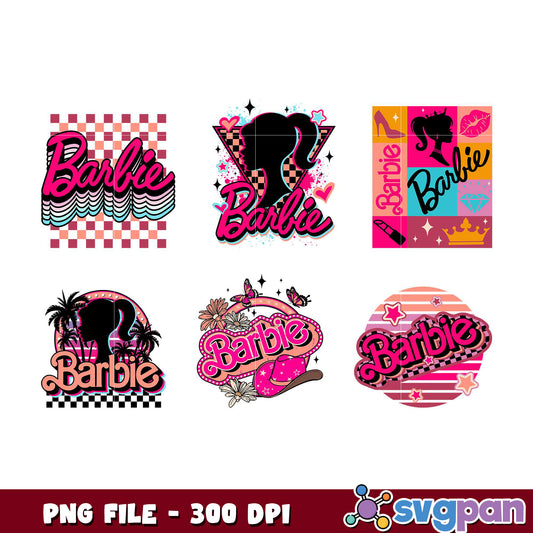 Barbie PNG Bundle 5 Retro Designs