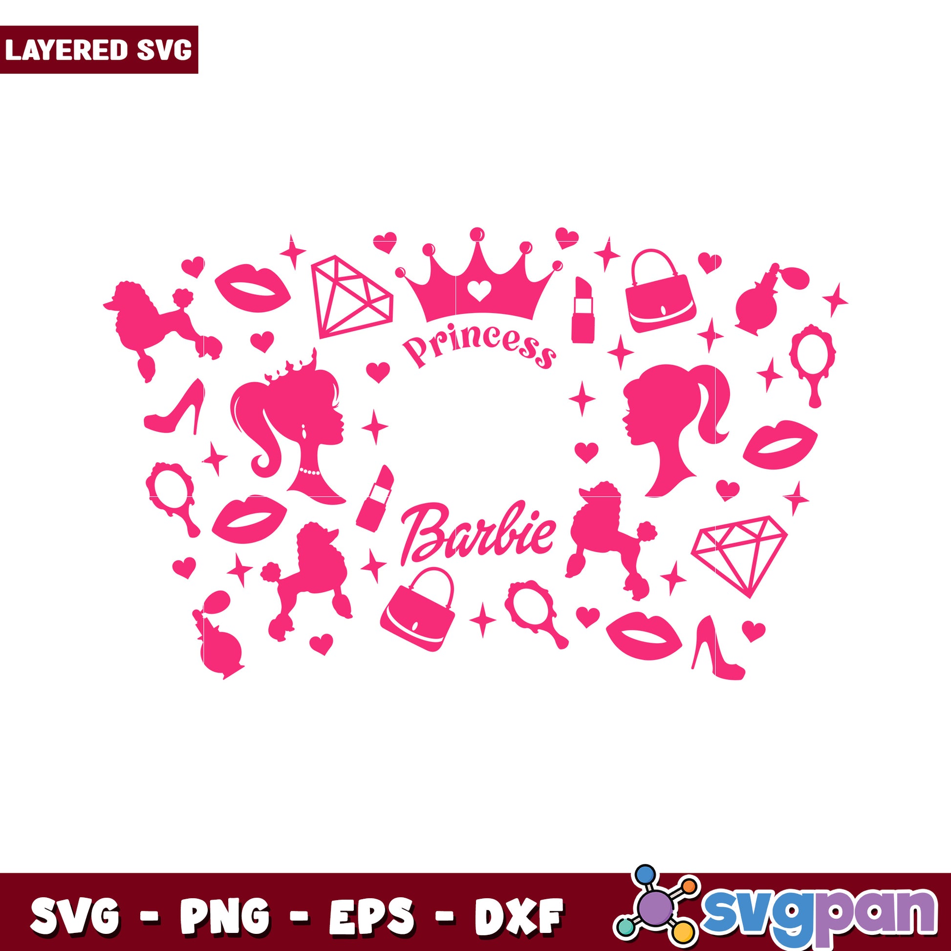 Barbie Princess SVG Design for Craft Projects, Ideal for DIY Use