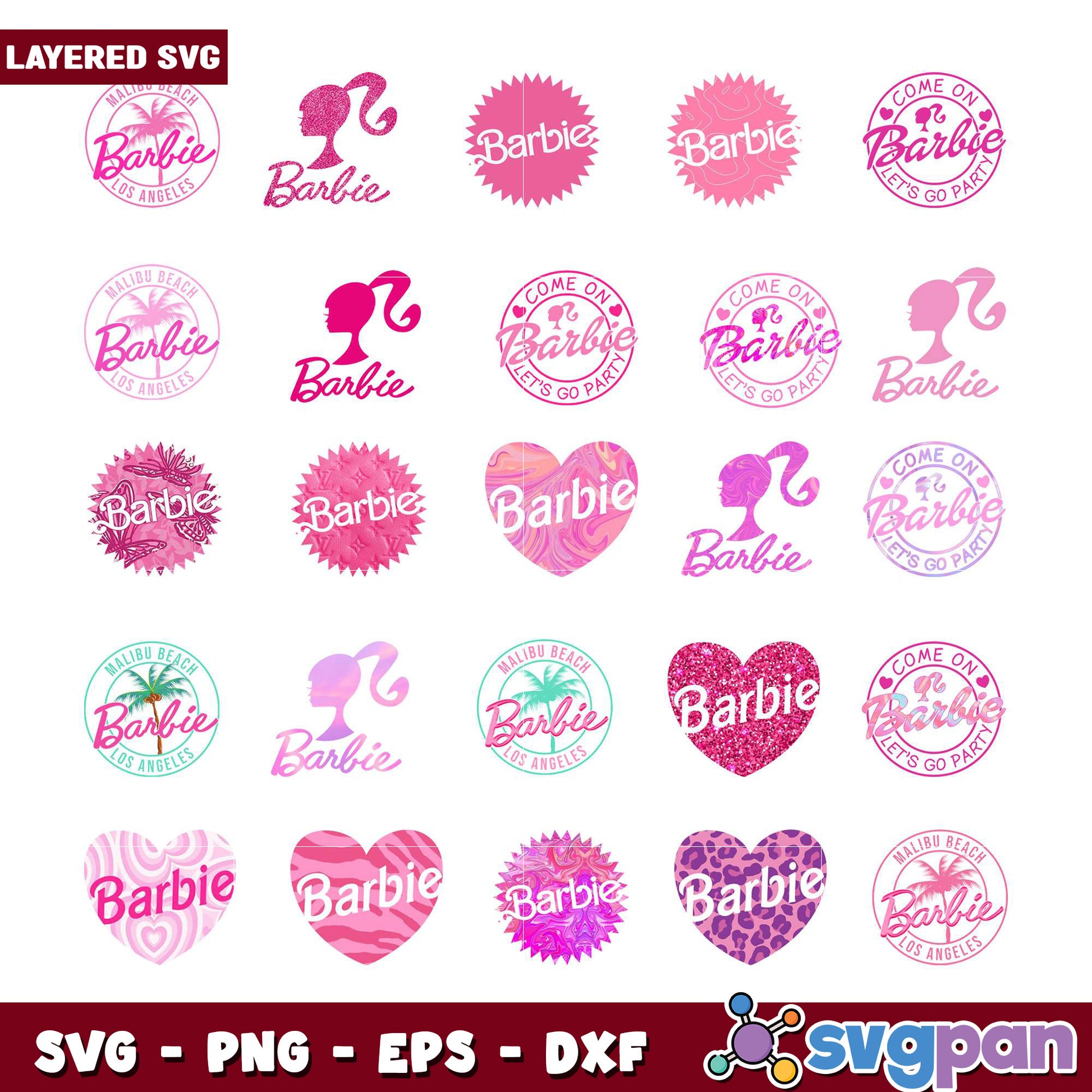 Barbie SVG Bundle 20 Layered Designs