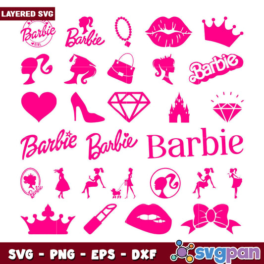 Barbie SVG Bundle Layered Designs