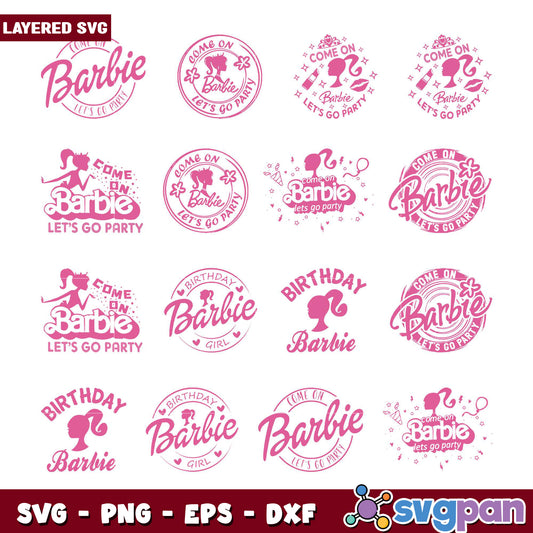 Barbie SVG Bundle Party Designs