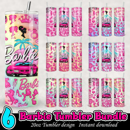 Barbie Tumbler Bundle 6 Designs, Instant Download
