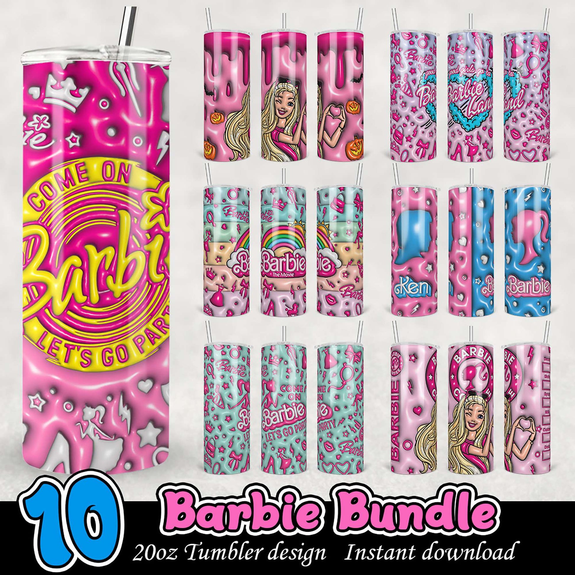 Barbie Tumbler Bundle PNG Designs