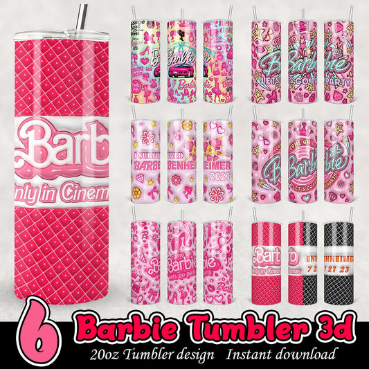 Barbie Tumbler Designs 20oz PNG Bundle