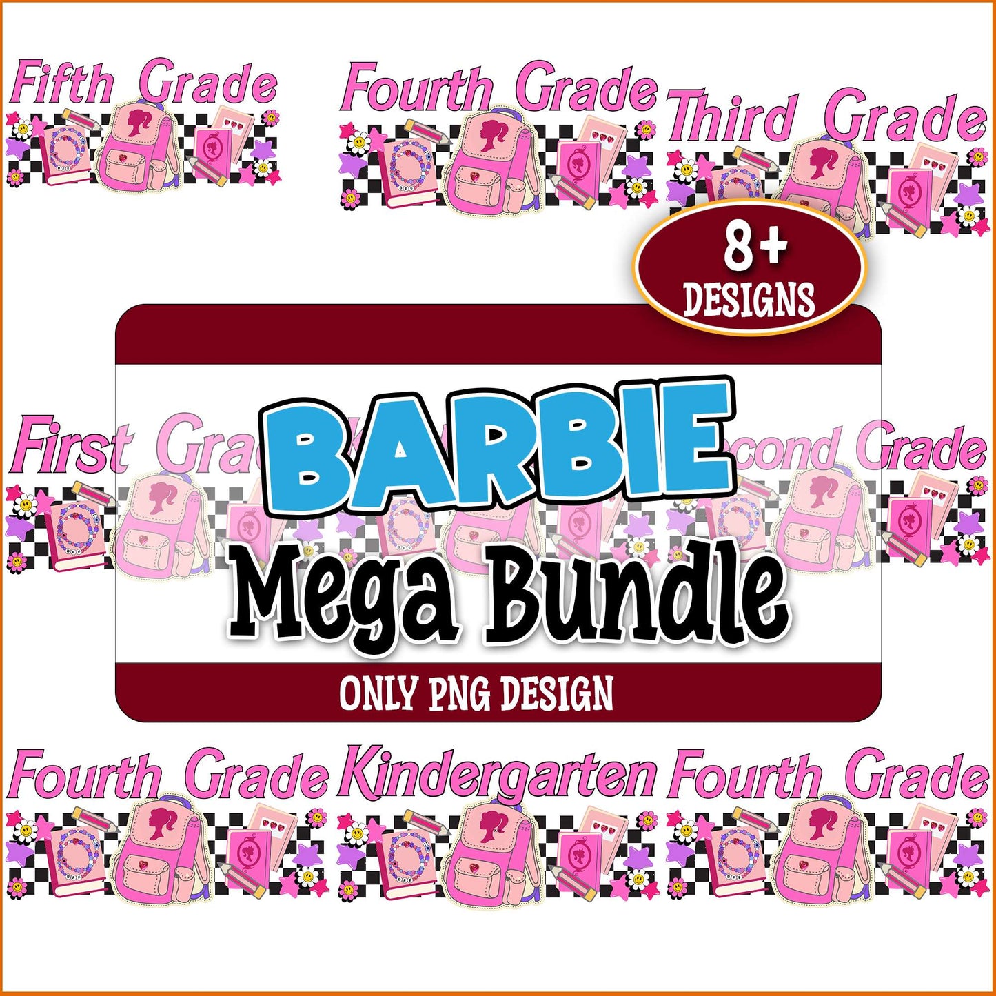 Barbie go school png bundle