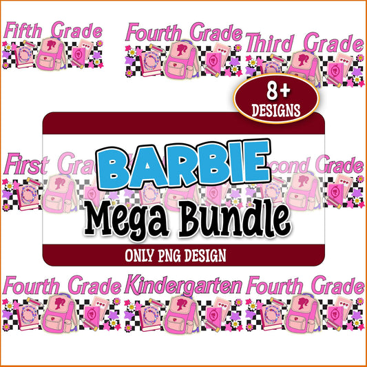 Barbie go school png bundle
