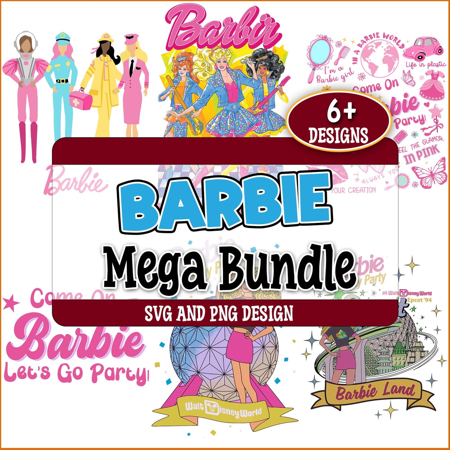 Barbie land party svg bundle