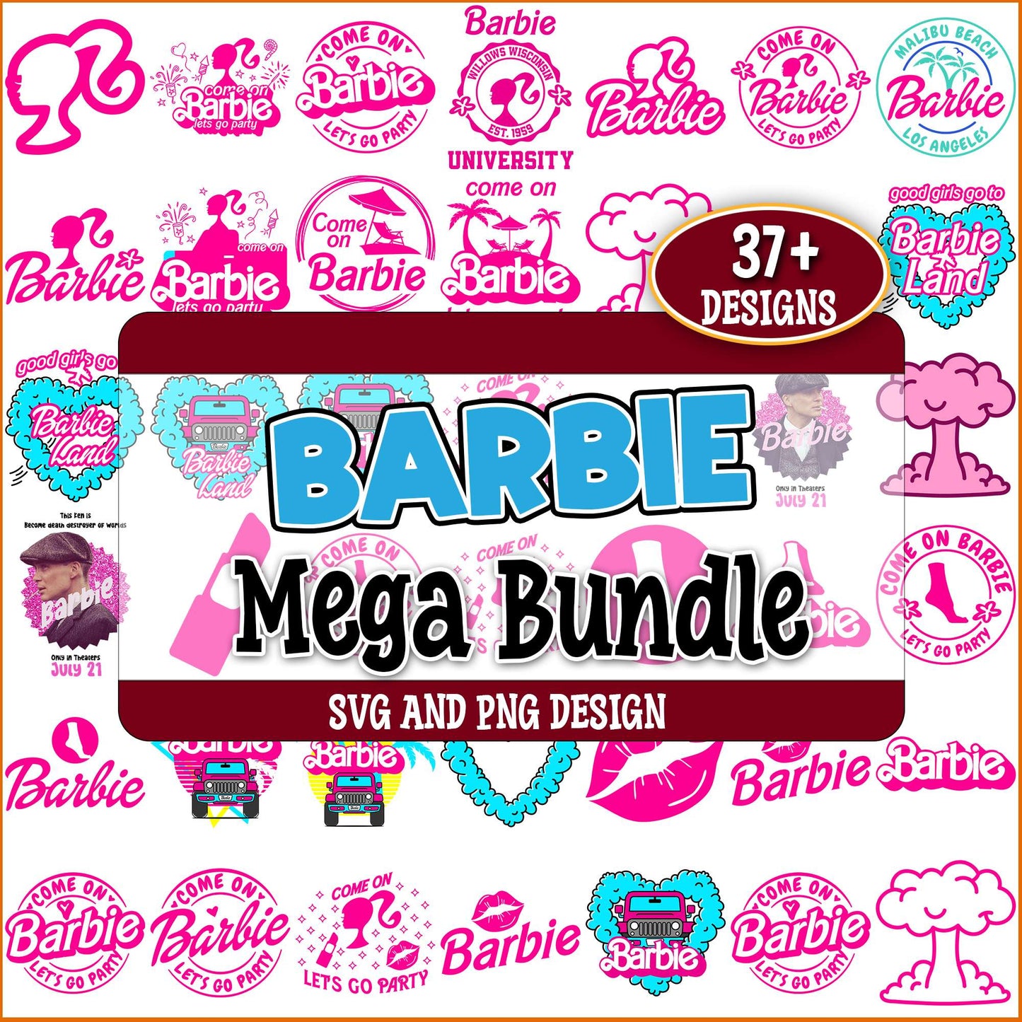 Barbie land x oppenheimer svg bundle