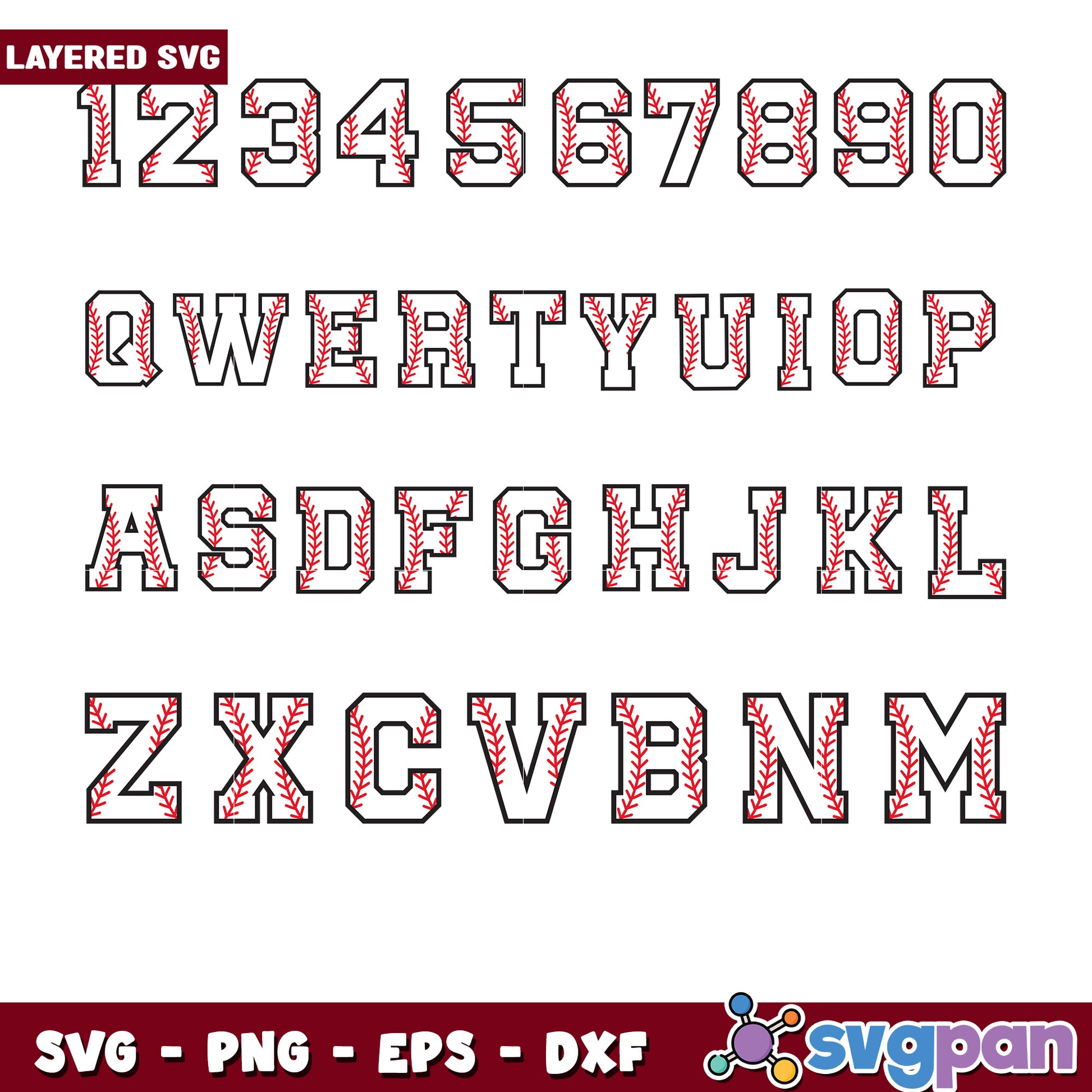 Baseball Alphabet SVG Bundle