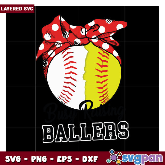 Baseball Design with Red Bow SVG, Perfect for Sports Lovers