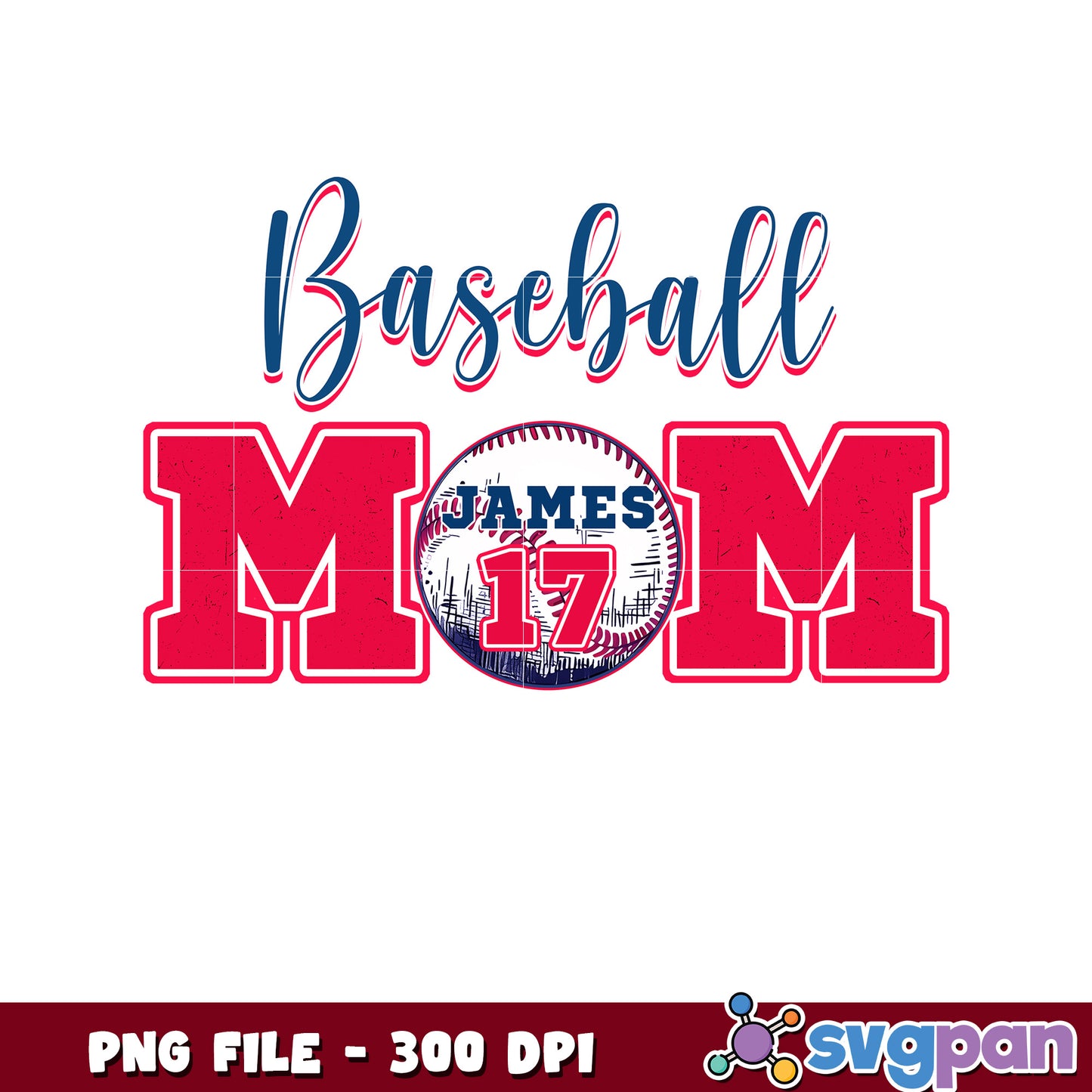 Baseball Mom PNG Sublimation Design 300 DPI