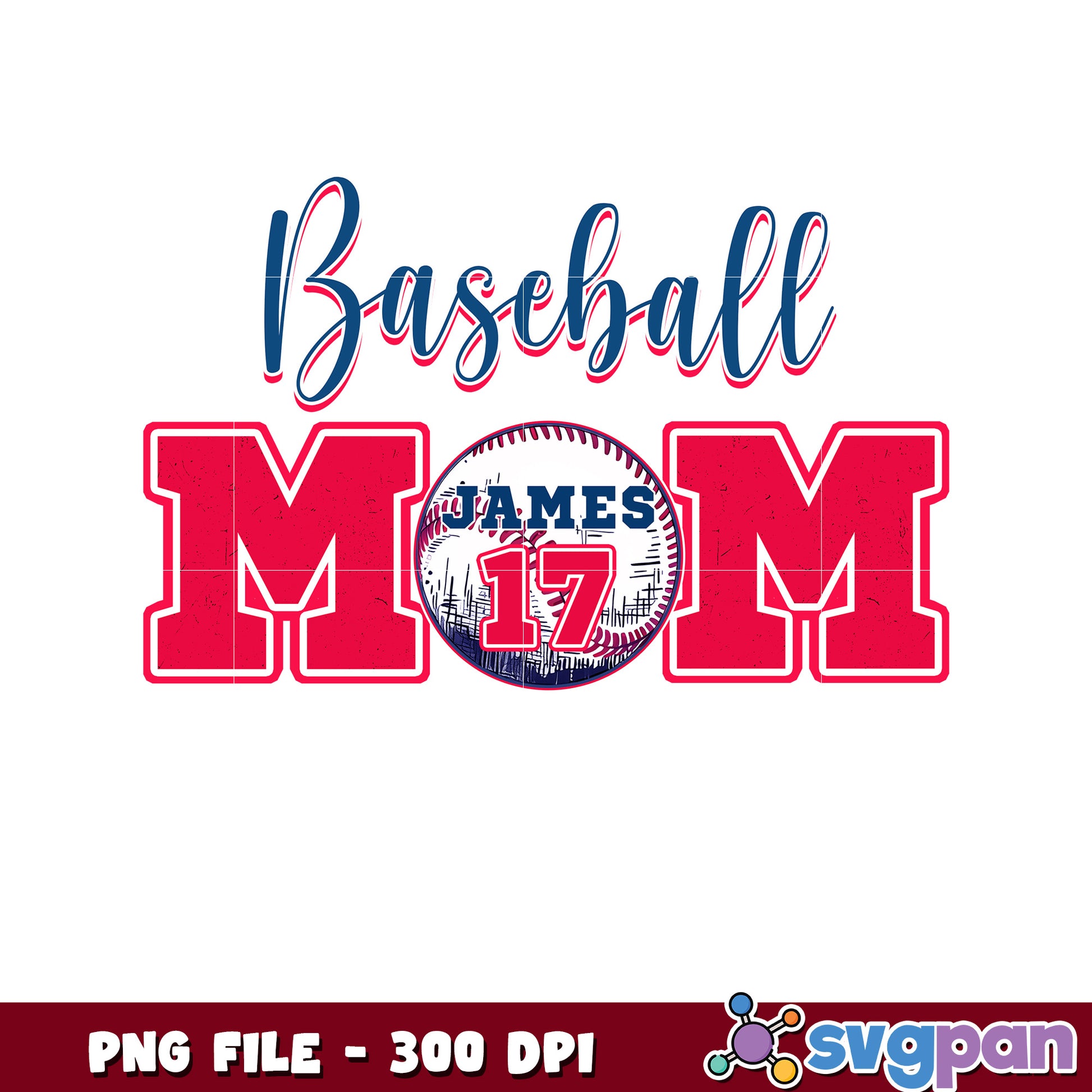 Baseball Mom PNG Sublimation Design 300 DPI