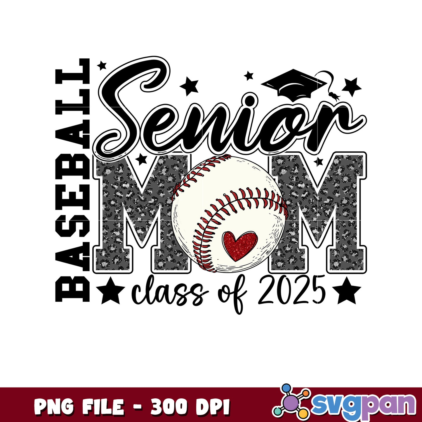 Baseball Mom Senior 2025 PNG