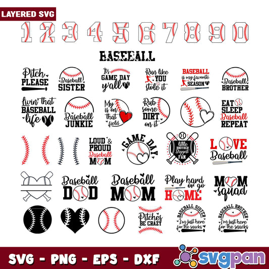 Baseball SVG Bundle Mom Dad Sister Brother