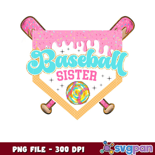 Baseball Sister PNG Design - 300 DPI