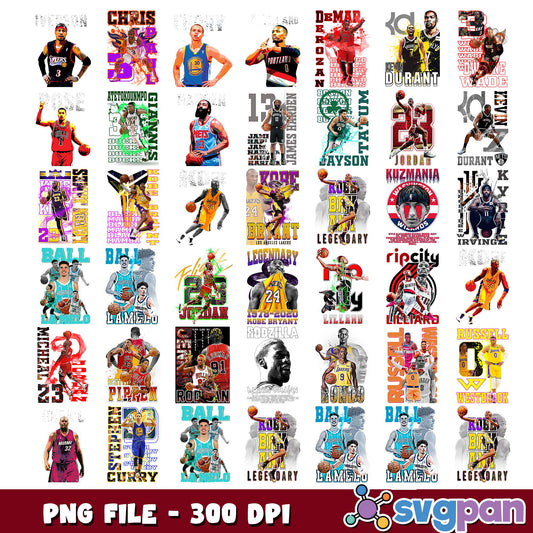 Basketball players design png bundle