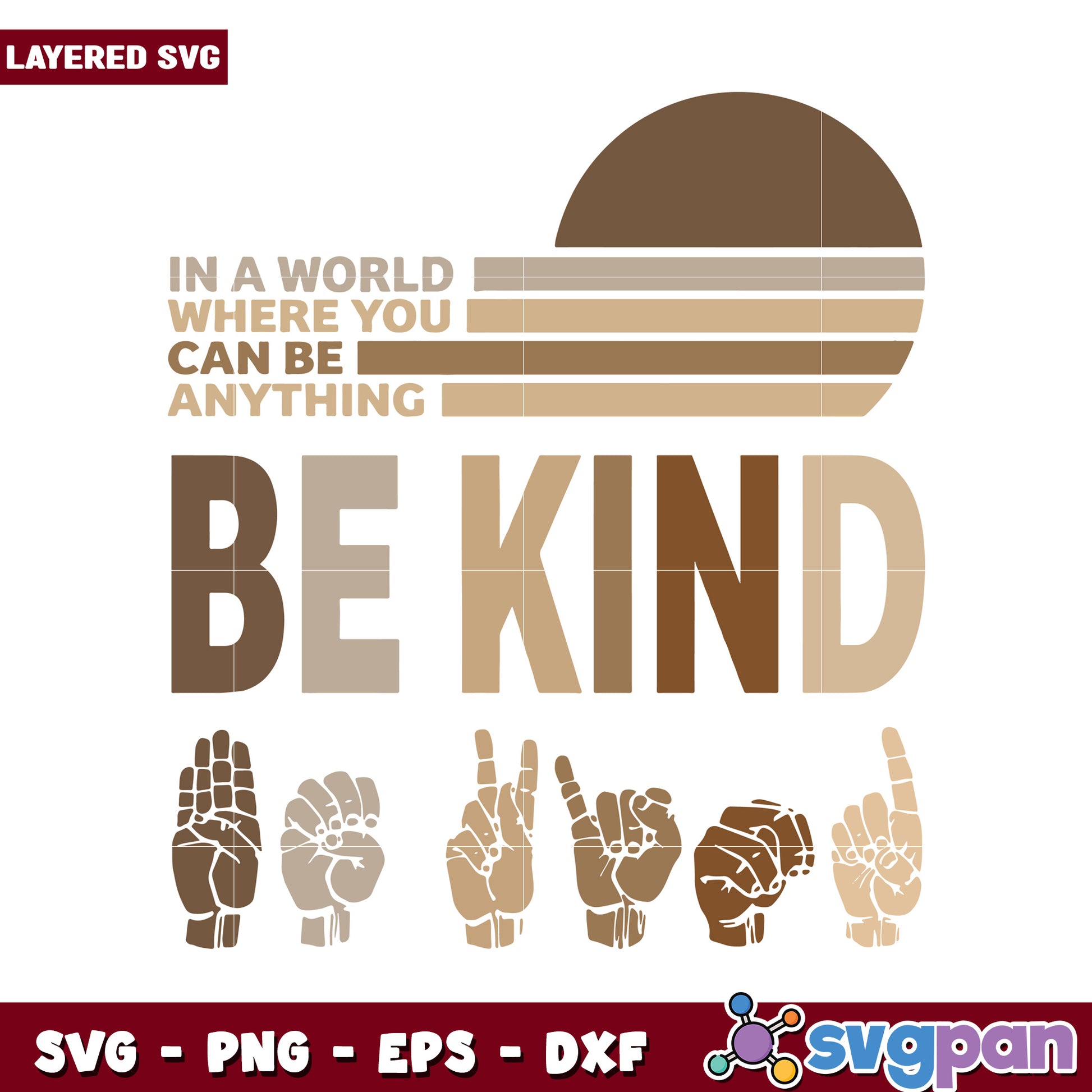 Be Kind Inspirational SVG Design, Perfect for Crafts and Gifts