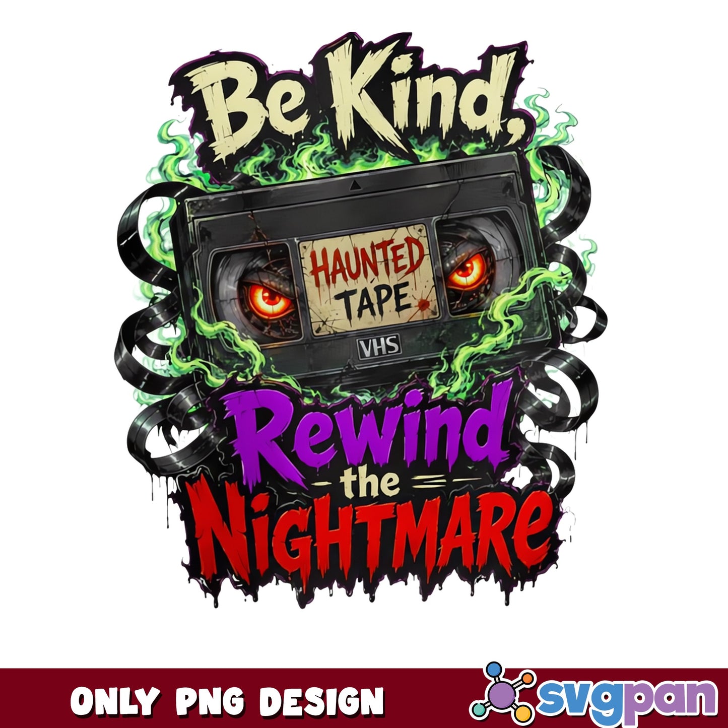 Be Kind Rewind The Nightmare PNG, Halloween VHS PNG, Horror PNG