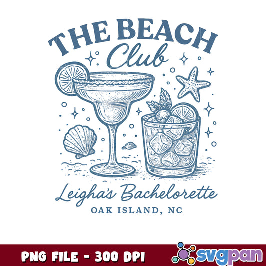 Beach Club Bachelorette Party PNG 300 DPI