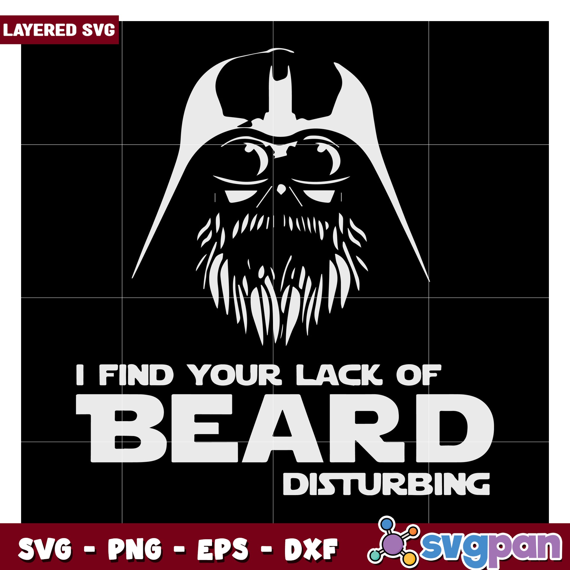 Beard Disturbing SVG Design for Crafting Projects, Unique Layered Art