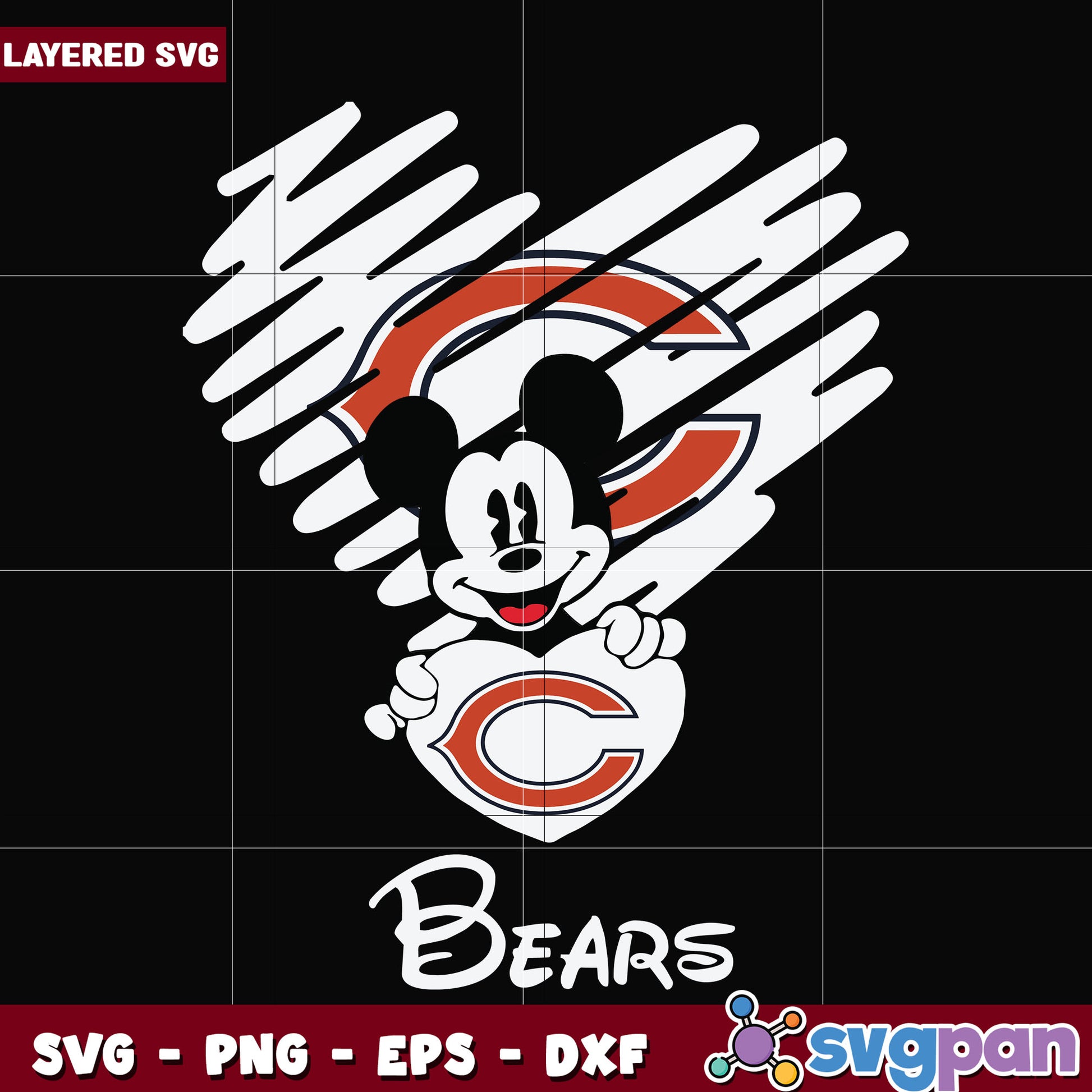 Bears heart svg, nfl svg, national football league svg