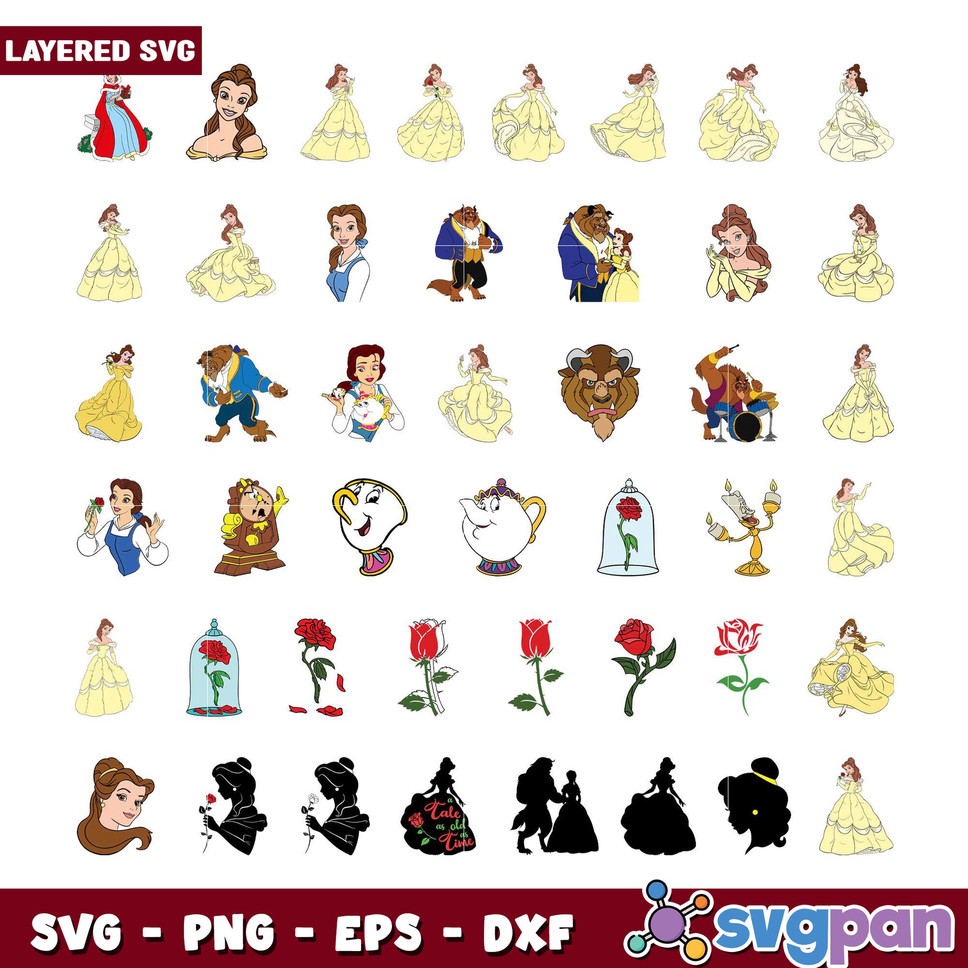 Beauty and the Beast SVG Bundle for Crafts and More