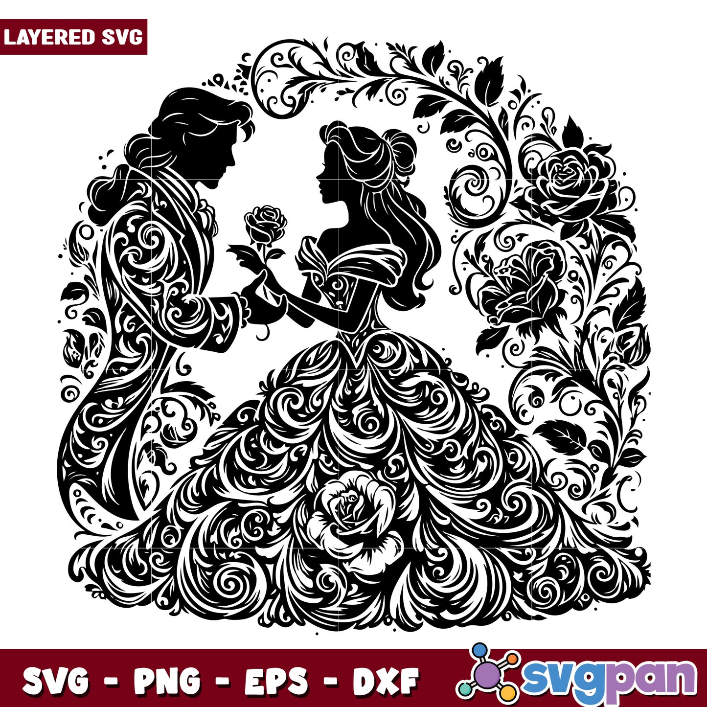 Beauty and the Beast SVG Silhouette